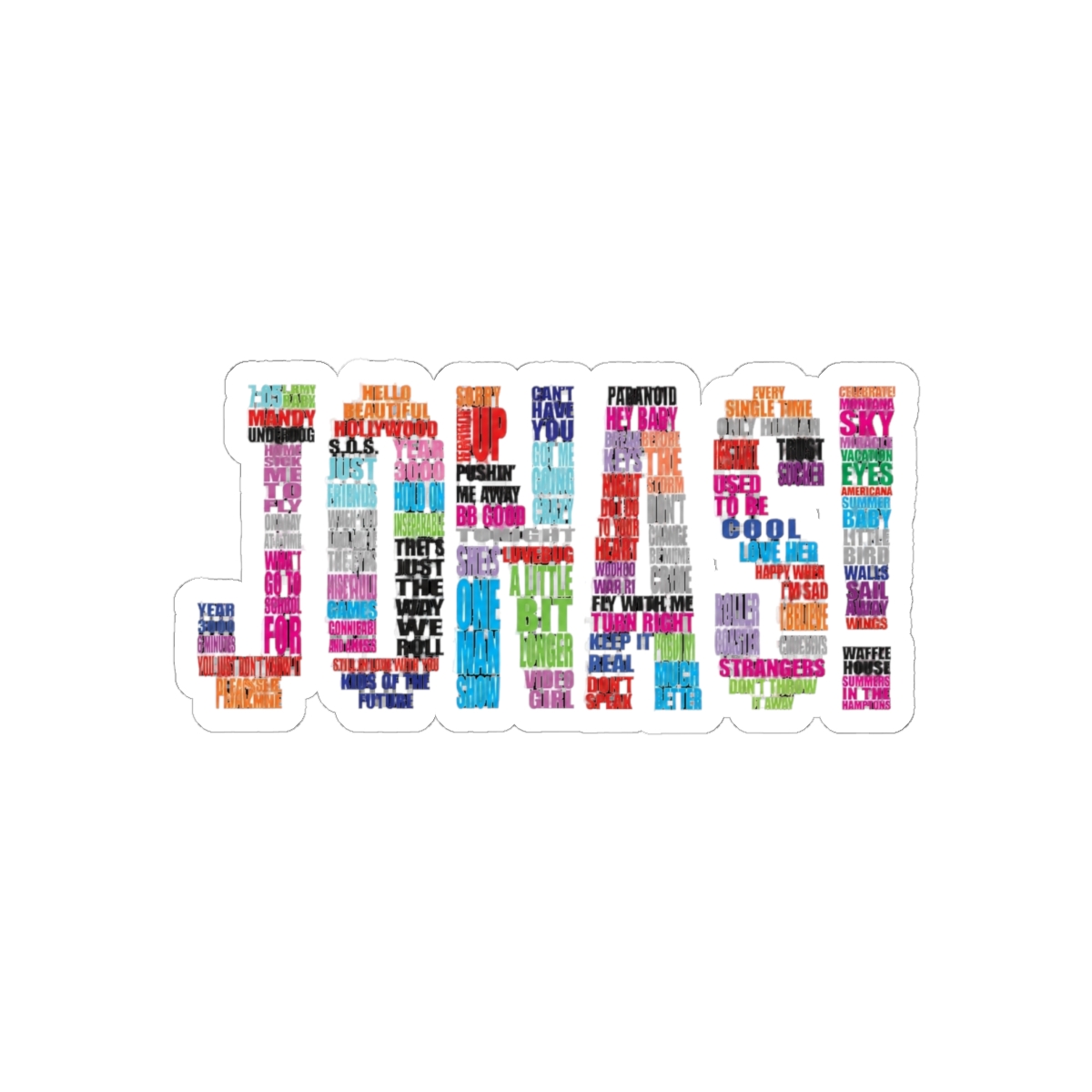 Jonas Brothers Albums Text Art - alternate angle 2, merchandise