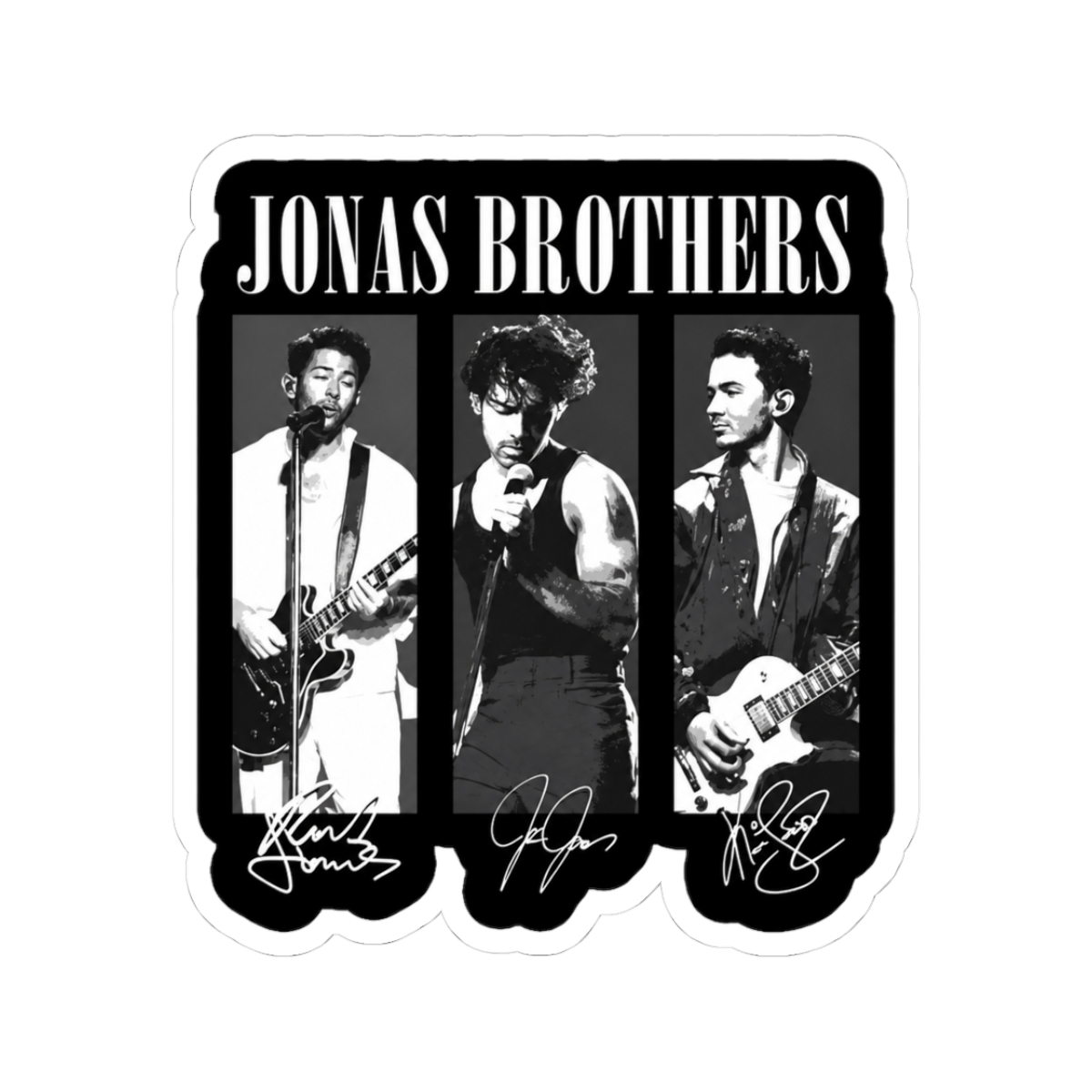 Vintage Retro 90s Jonas Brothers with Signatures Sticker