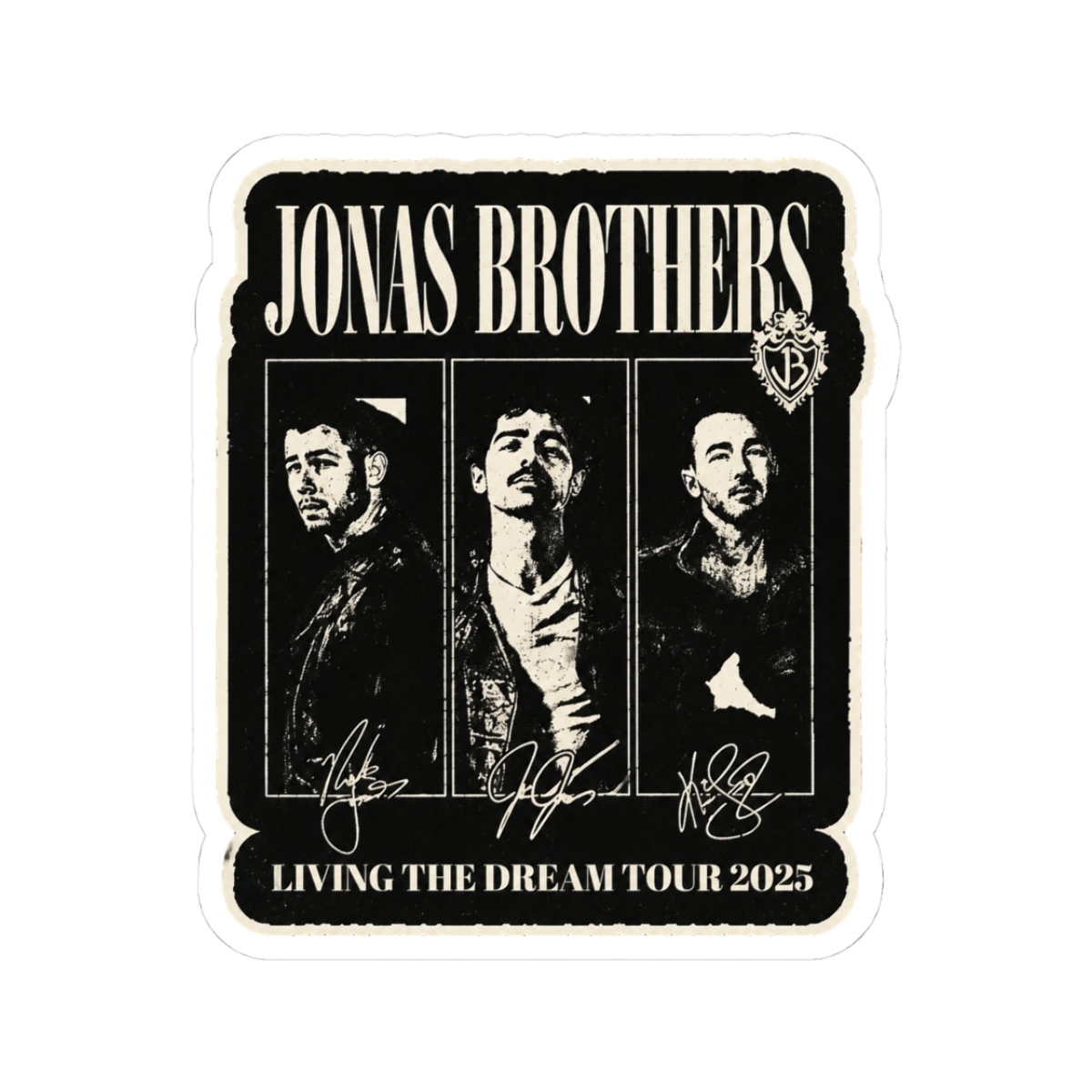 Retro Jonas Brothers Living The Dream Tour 2025 Sticker